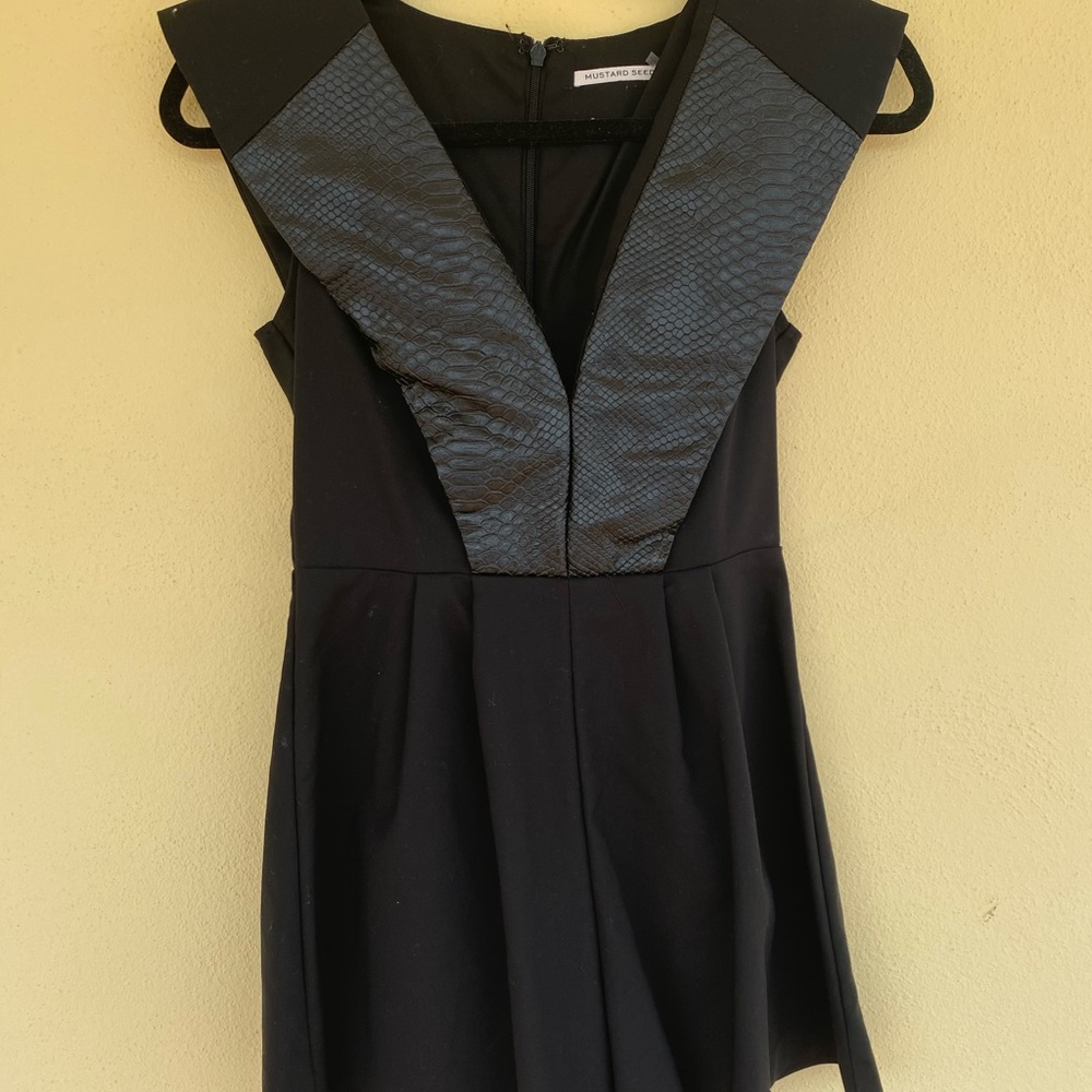 Black leather Romper